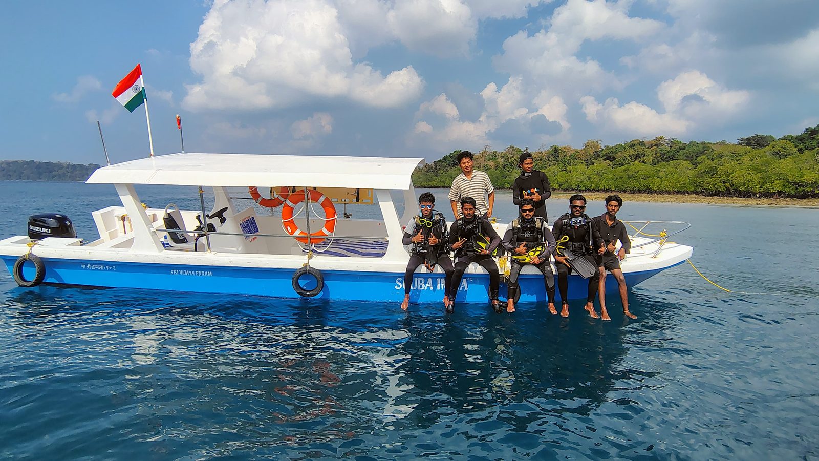 The Scuba India team on our dive boat off Havelock, Andaman